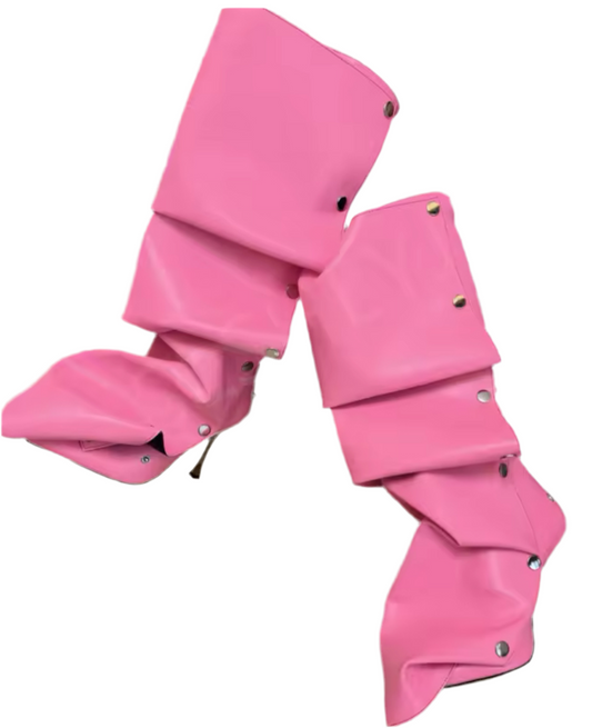 Haute bubblegum gum boots