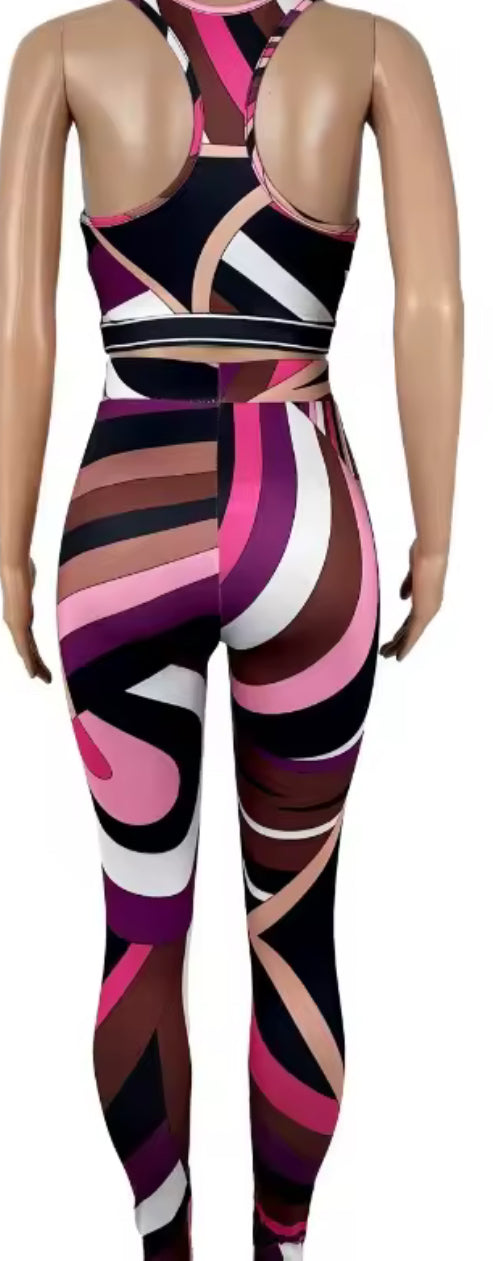 Ravish purp 2 Pc Stripe set