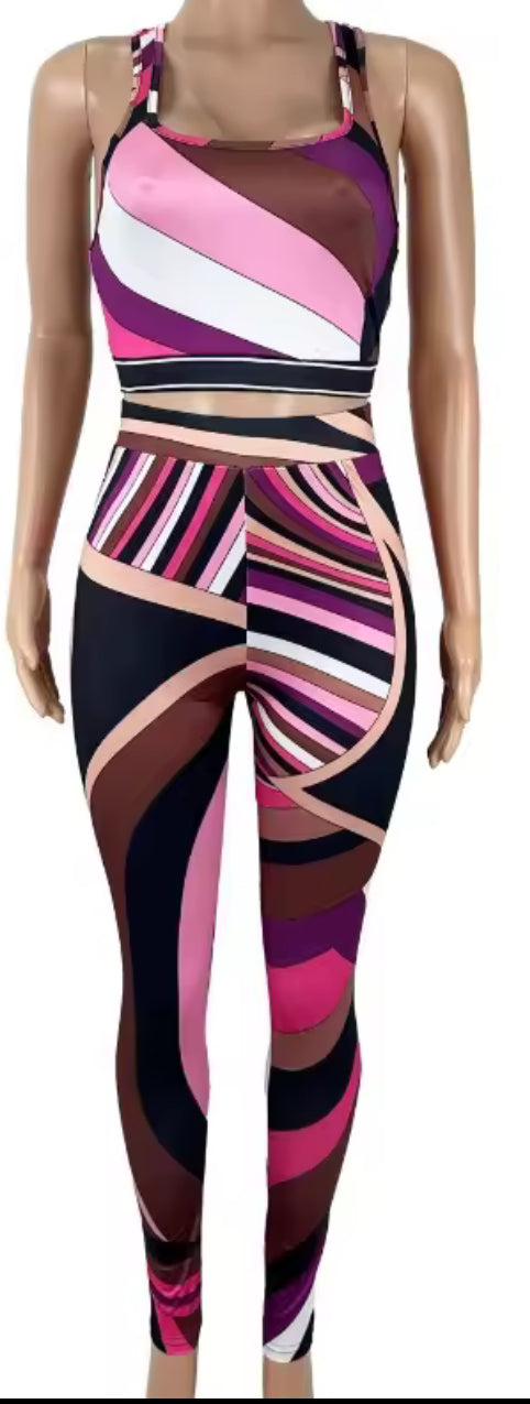 Ravish purp 2 Pc Stripe set